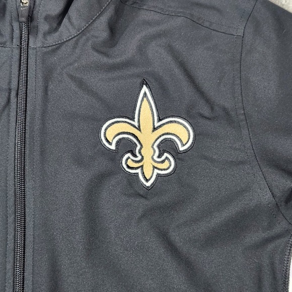 Nike Saints Jacket Men Large NFL Football Team Black Full Zip Lightweight - Picture 3 of 12